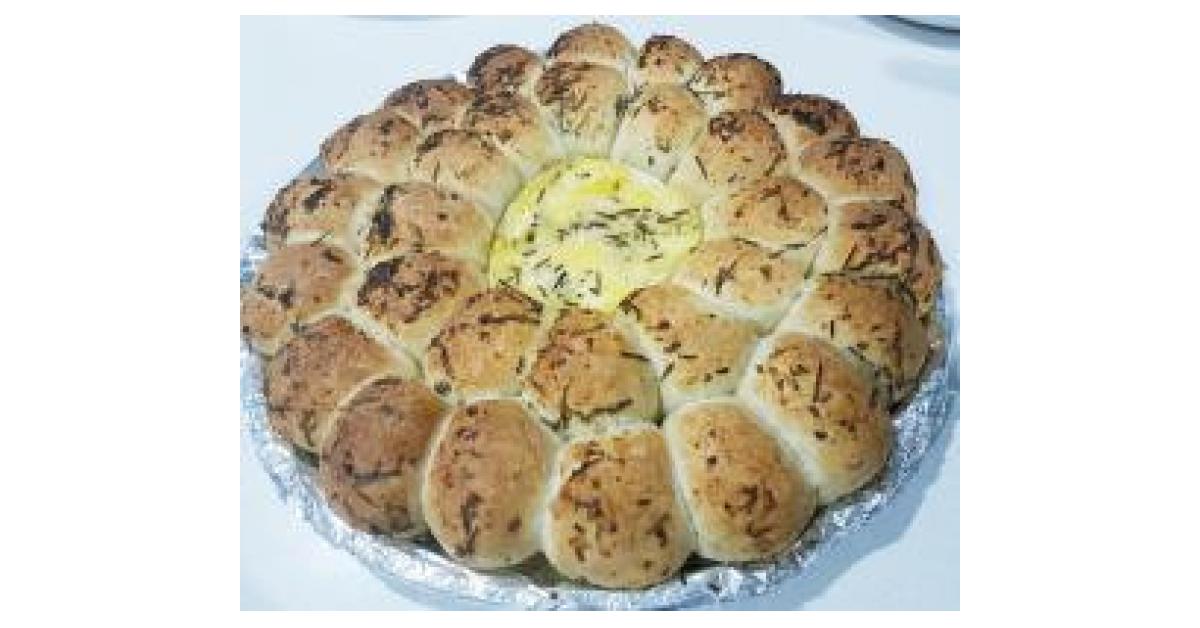 Tear and share brie, garlic + herb bread wreath by SailorsWife. A