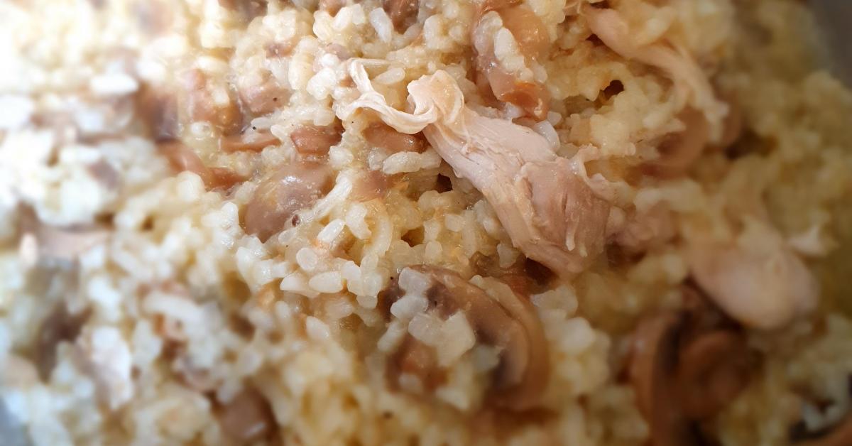 Low Fodmap Mushroom Chicken Risotto Gluten and Dairy Free by