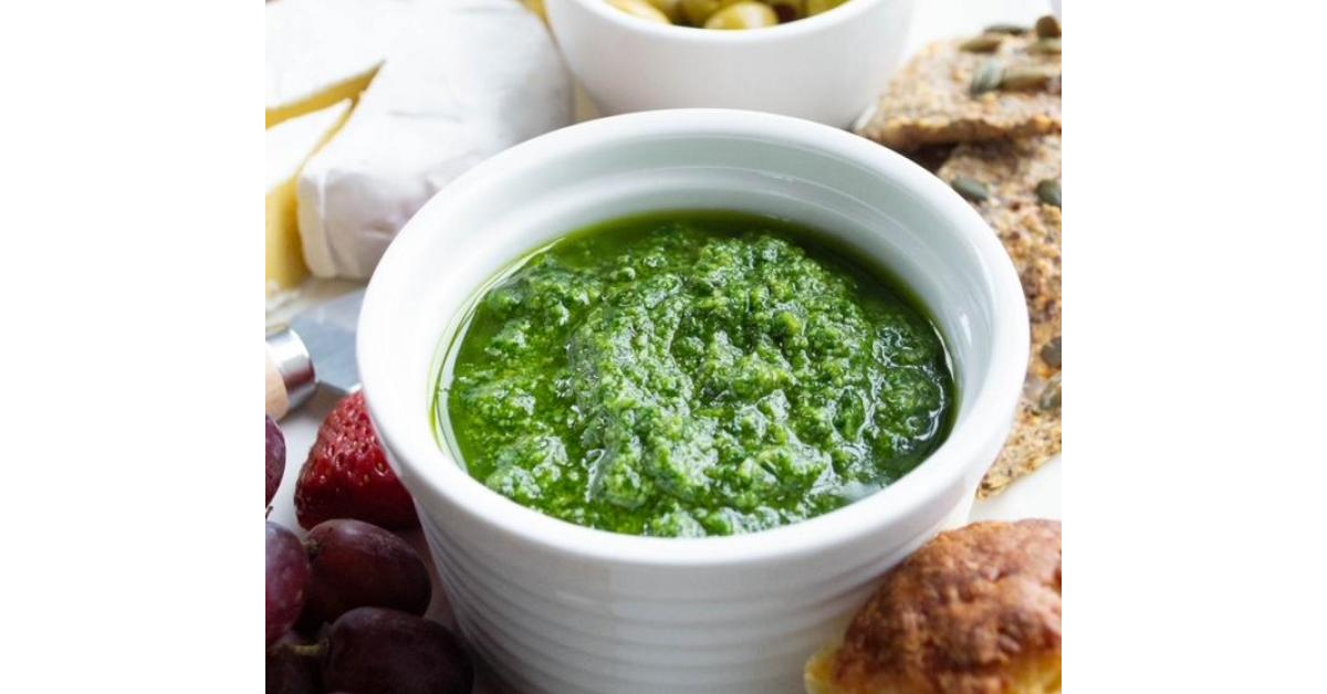 Low FODMAP Basil Spinach Pesto by pipjoyrushthermomix. A Thermomix
