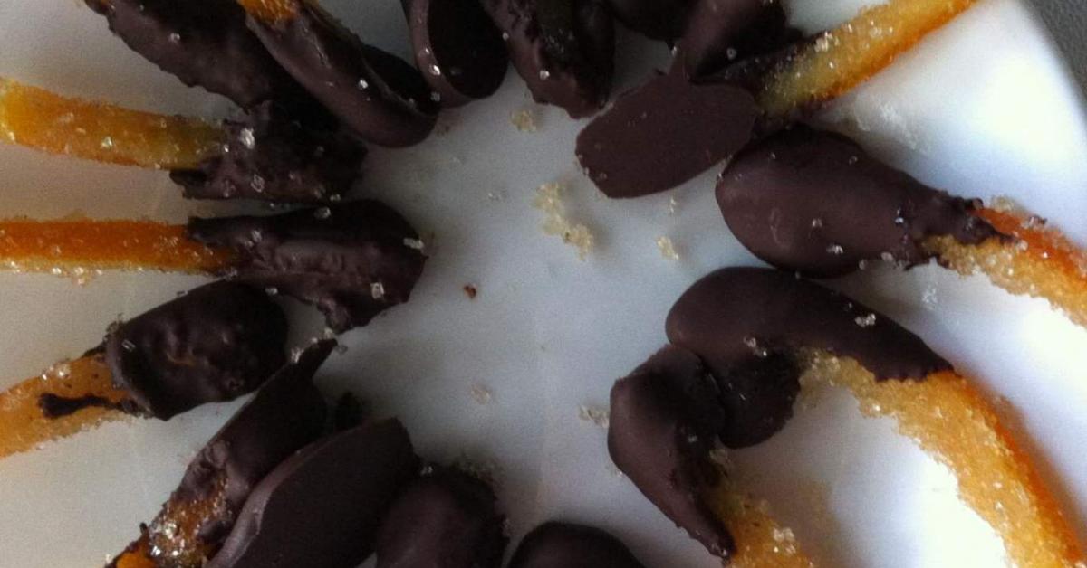 Candied Orange Peel Dipped in Chocolate by Gerrylee. A Thermomix
