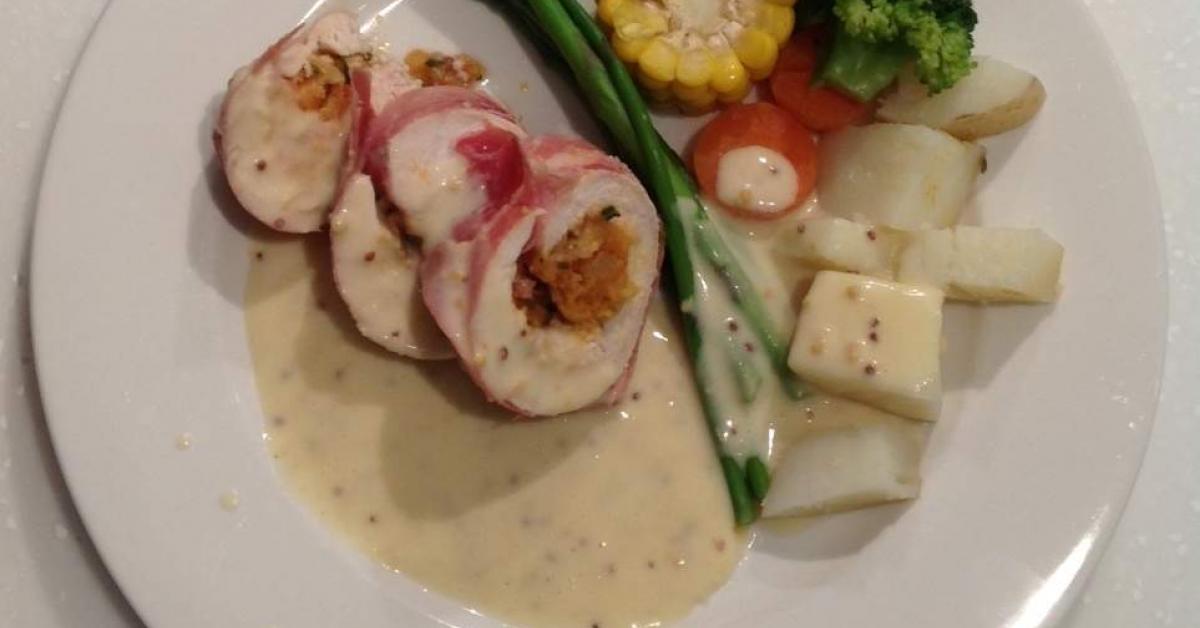 Prosciutto Wrapped Chicken with Mustard Sauce by Thermomistress. A