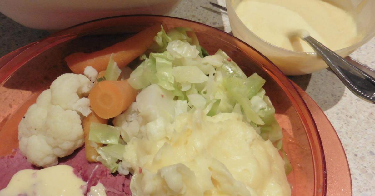 Silverside, vegetables and mustard sauce by SusanLouise. A Thermomix
