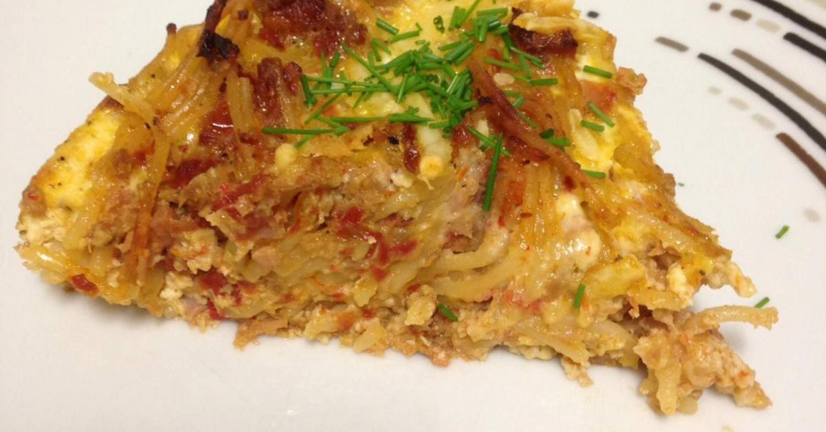 Bacon, Pesto & Spaghetti Frittata by Kylie9343. A Thermomix ® recipe in