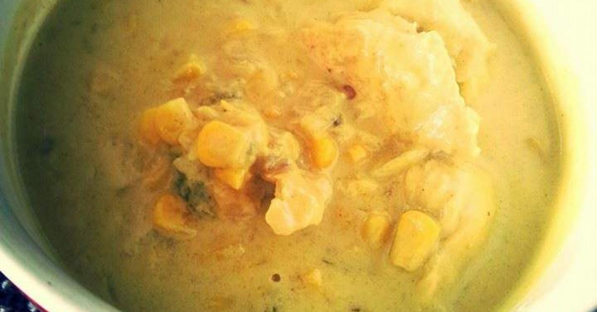 CHICKEN, CORN AND COCONUT CURRY SOUP (cold killer) by threads and