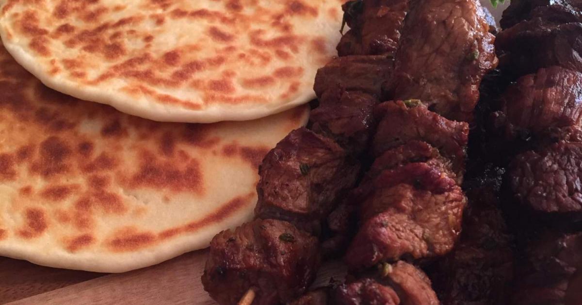 Redcurrant BBQ lamb skewers with supereasy flatbreads by Anna's Kitchen. A Thermomix ® recipe