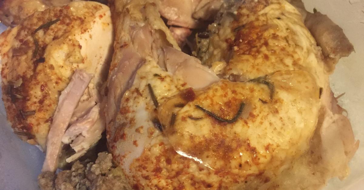 Roast Chicken with Spice Rub, Stuffing & Gravy by J.sheargold. A