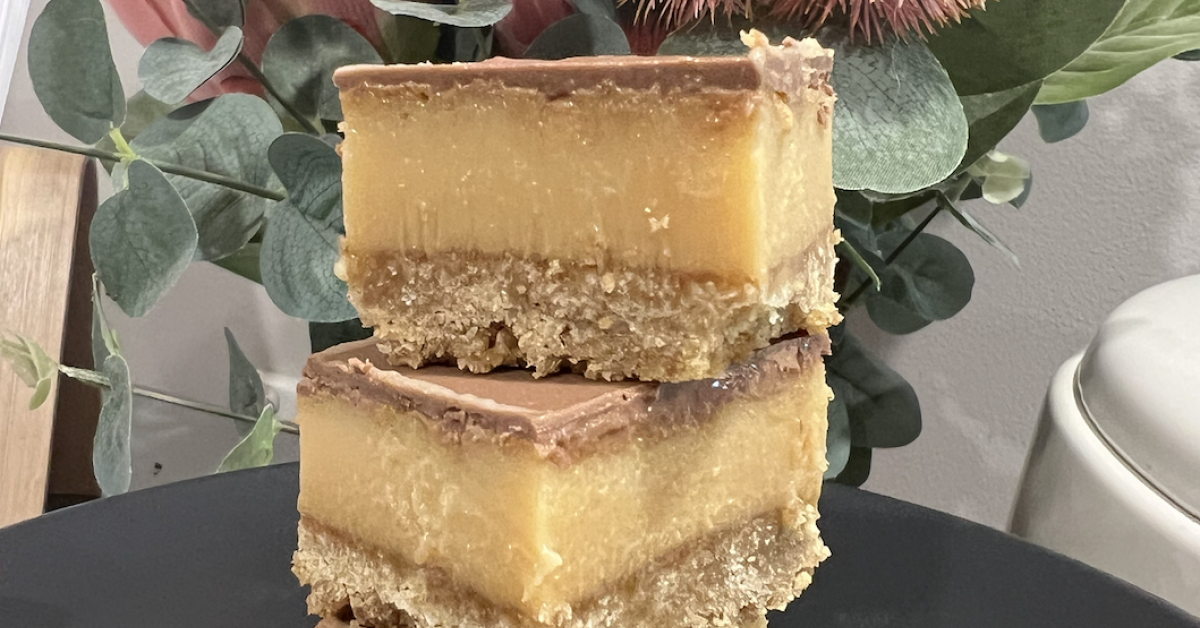 CHOCOLATE CARAMEL SLICE The Best Thick Caramel! shebykate_ by