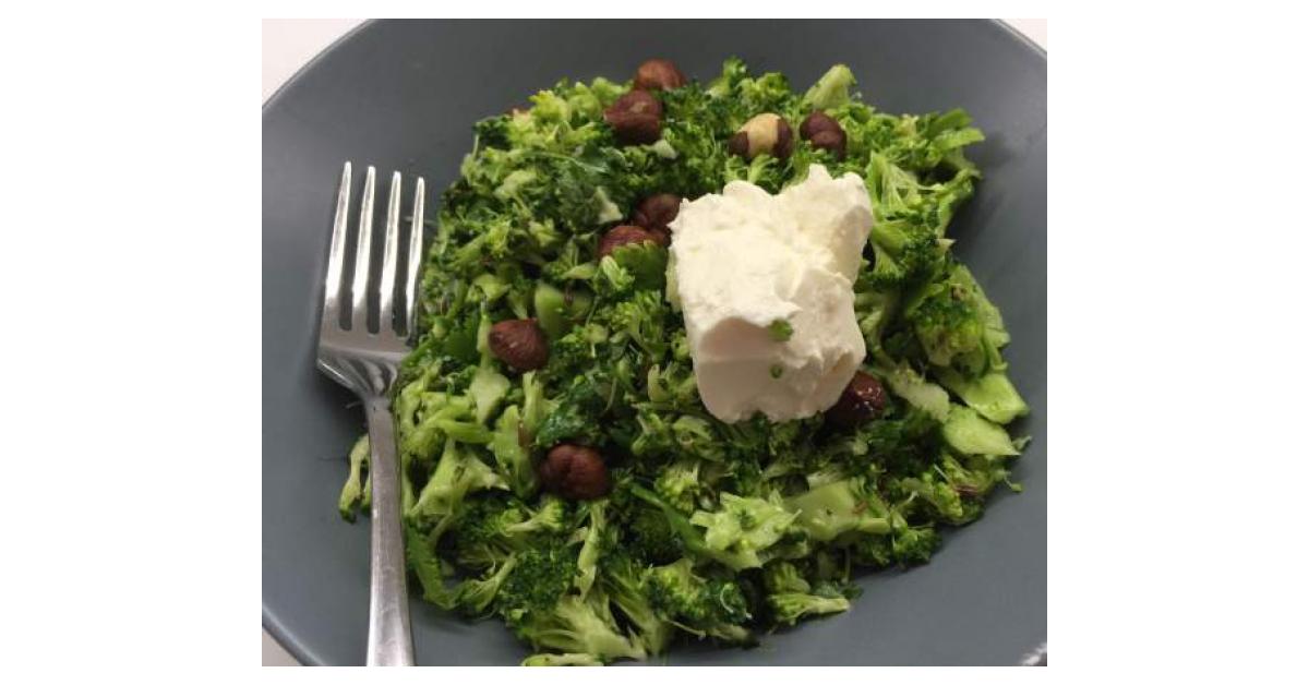 Broccoli & Hazelnut Salad with Creme Fraiche by krispykitchen. A