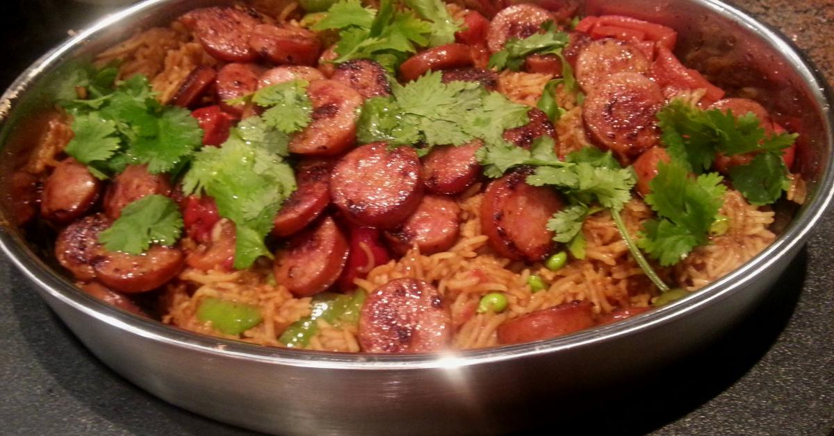 Chorizo, cumin and tomato rice(Cajun dirty rice) by Li. A Thermomix