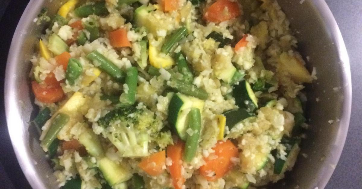 Cauliflower Fried rice egg free, Vegan, Simple by ErinD. A Thermomix