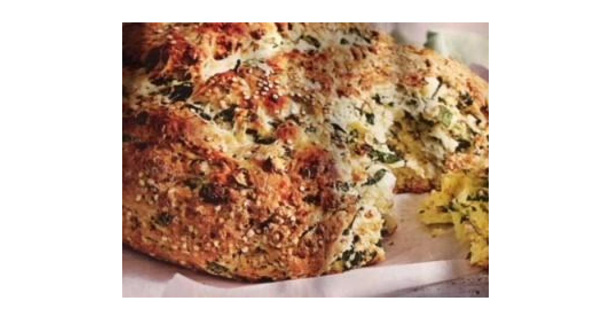 Quinoa, silverbeet and feta soda bread by Suzanne Mosca. A Thermomix