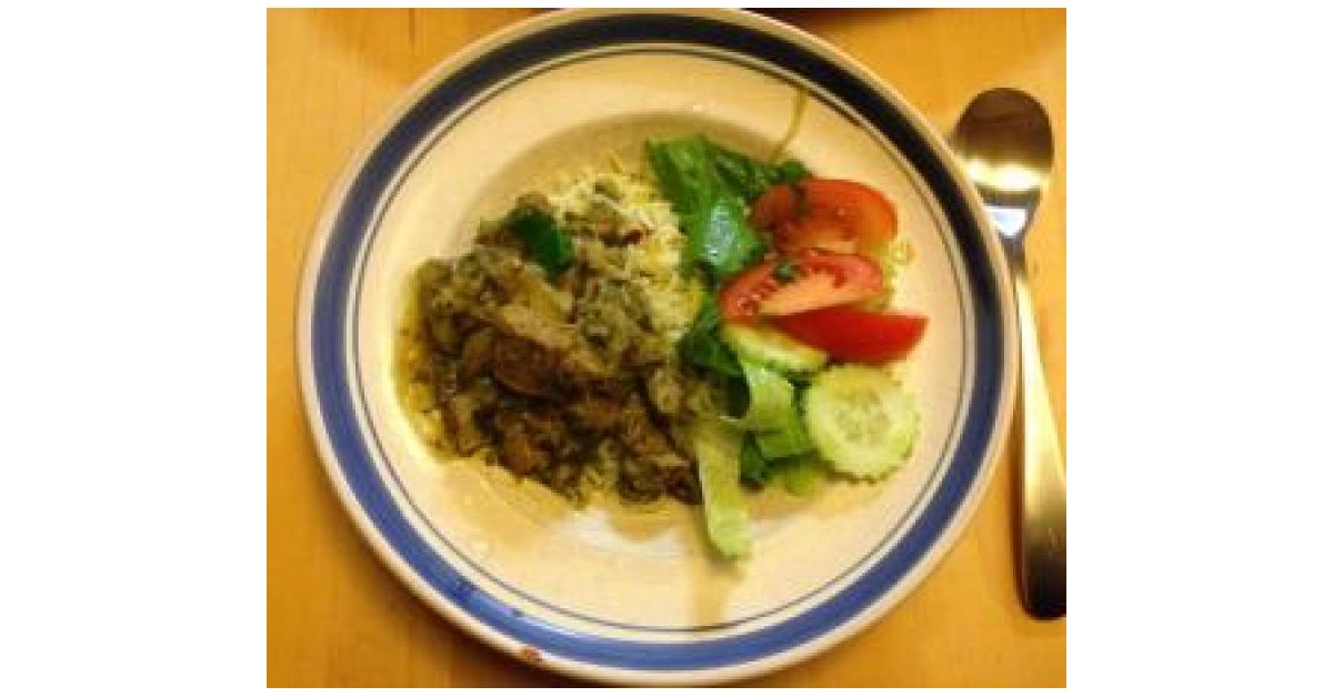 Rhubarb and Lamb Khoresh (Persian Stew) and Pilaff Rice by adrianne. A