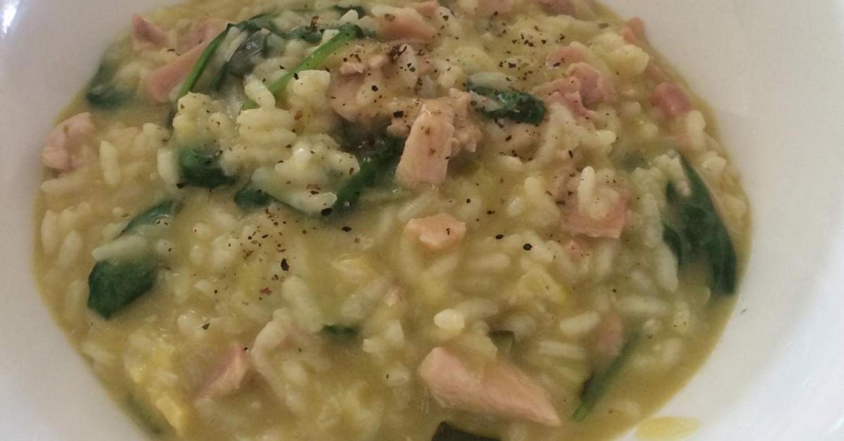 Chicken, Bacon, Zucchini & Spinach Risotto for 2 by vicalcs. A