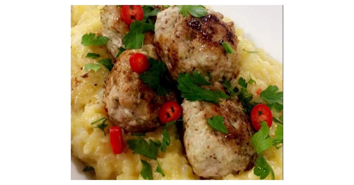 Chicken, Thyme & Lemon Meatballs with a Celeriac Risotto by shizzy. A Thermomix ® recipe in the