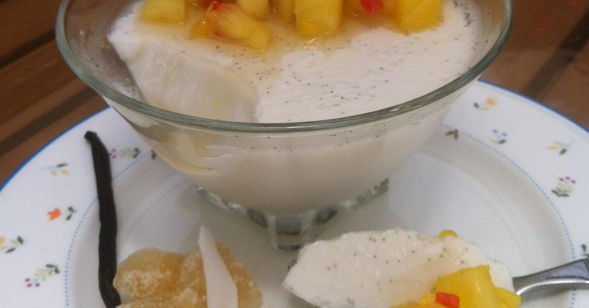 Coconut Pana Cotta with Pineapple Salsa (from the BBC Good Food