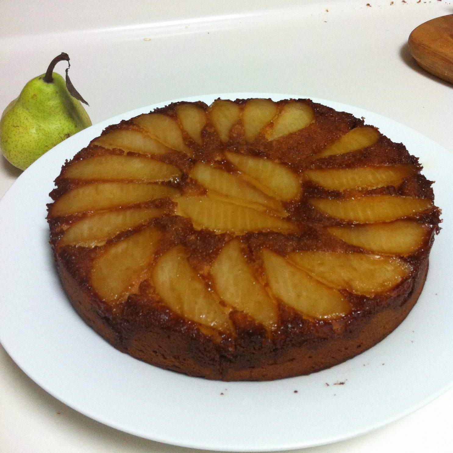 Upside Down Pear Cake