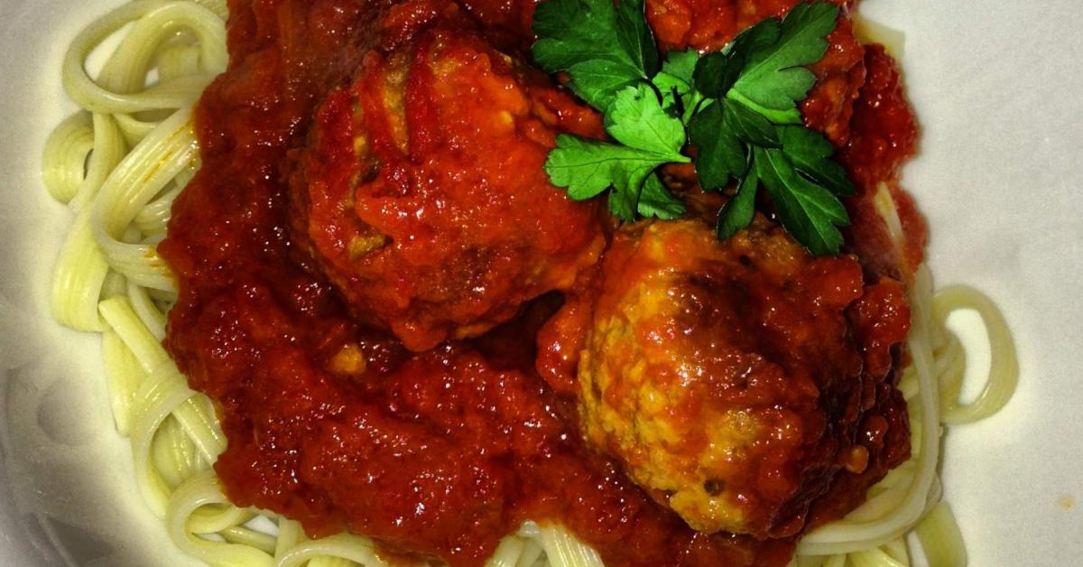 Italian Meatballs with Italian Tomato Sauce by Kellie Considine. A