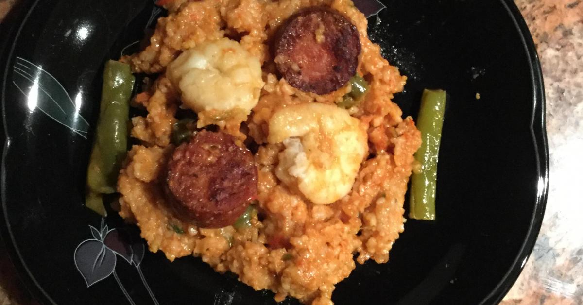 Variation Cajun Dirty Rice (with Chorizo and Shrimp) by Deborah R. A Thermomix ® recipe in the