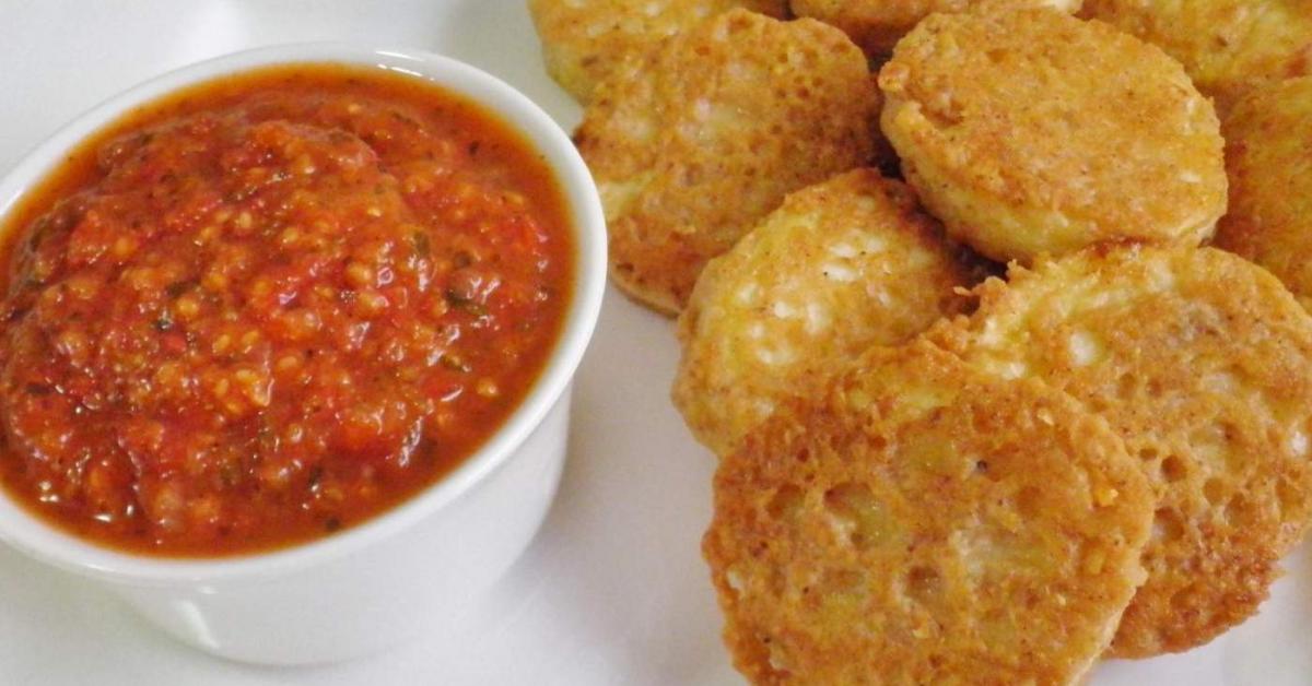 Walnut Battered Eggplant With Tomato Dipping Sauce by Aim. A Thermomix