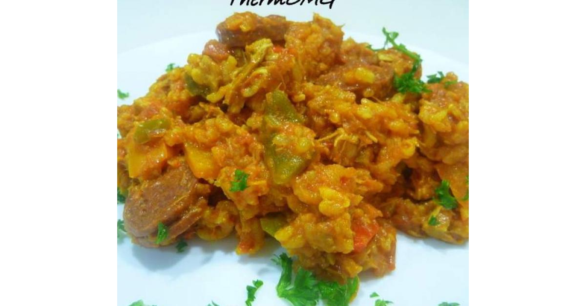 Spanish Chicken Risotto by EbonyD. A Thermomix ® recipe in the category Pasta & rice dishes on