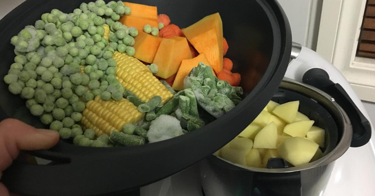 Mashed Potato and Steamed Vegetables (Steamer and Varoma) by akamkbt. A