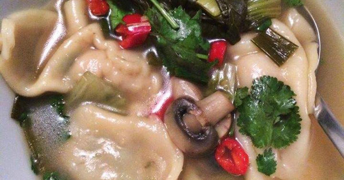 Pork Dumplings with Asian Broth Soup by Aussie TM5 Thermomixer. A