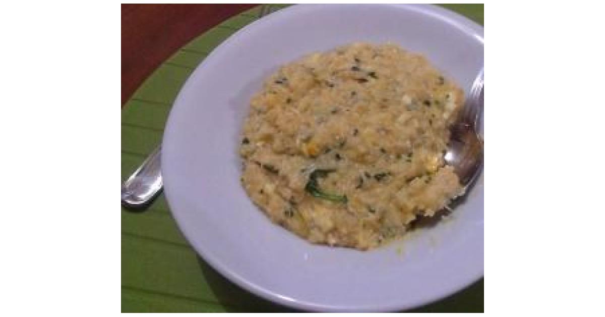 Chicken, pumpkin and spinach risotto with feta cheese by countess. A