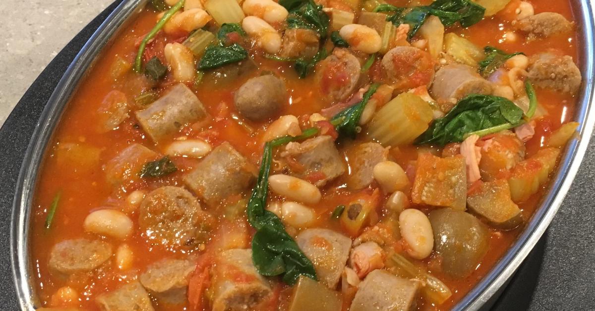 Italian sausage, eggplant and bean casserole by becmac78. A Thermomix